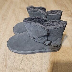 BEARPAW Imani Suede Bootie-Charcoal Gray -Size 8 Womens -NEW-Orig. $59.99